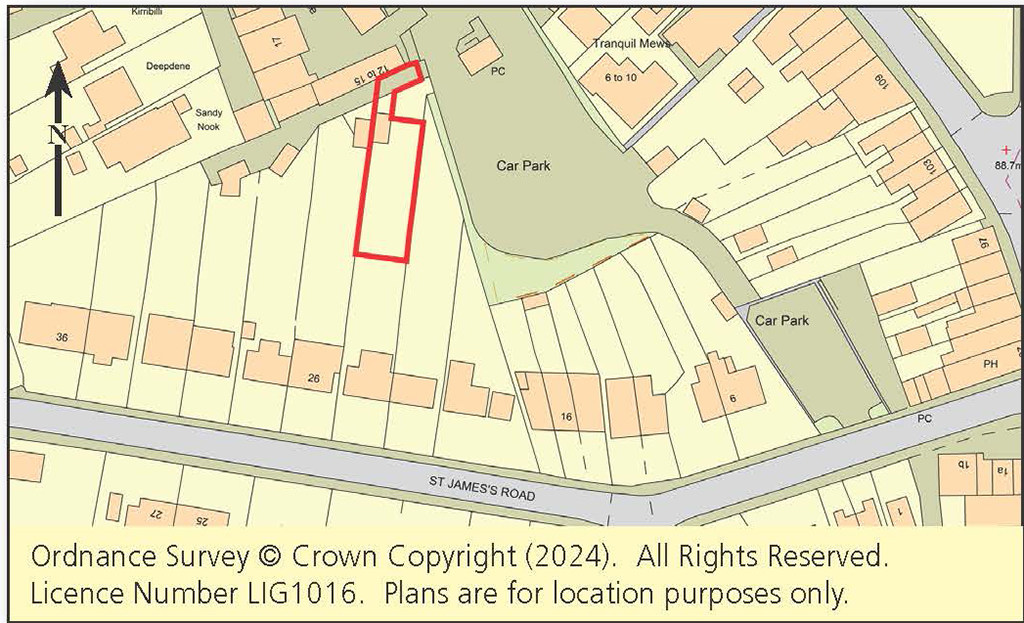 Lot: 74 - LAND WITH PLANNING PERMISSION FOR FOUR FLATS -